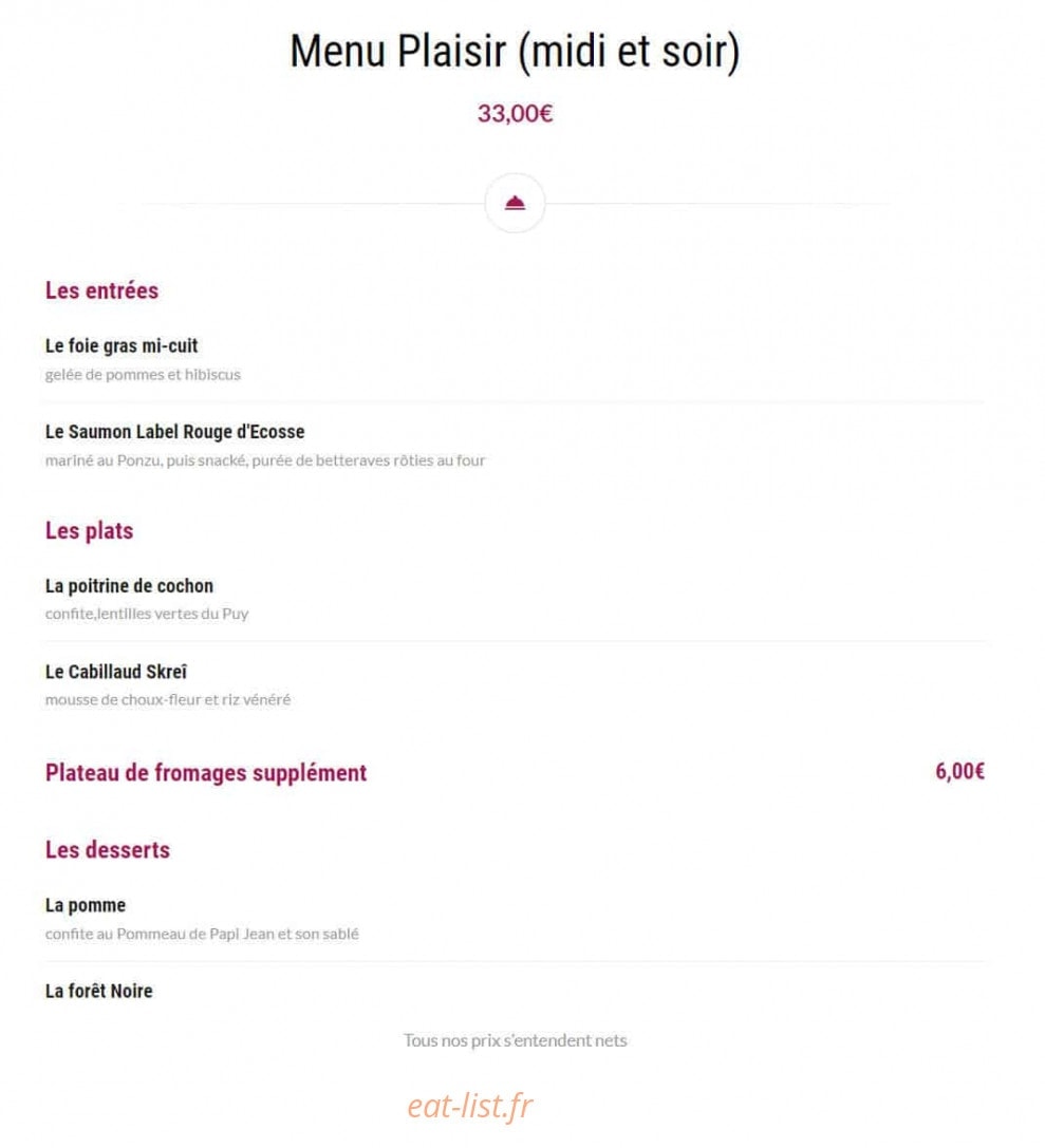 La Table De Léo — carte page 1