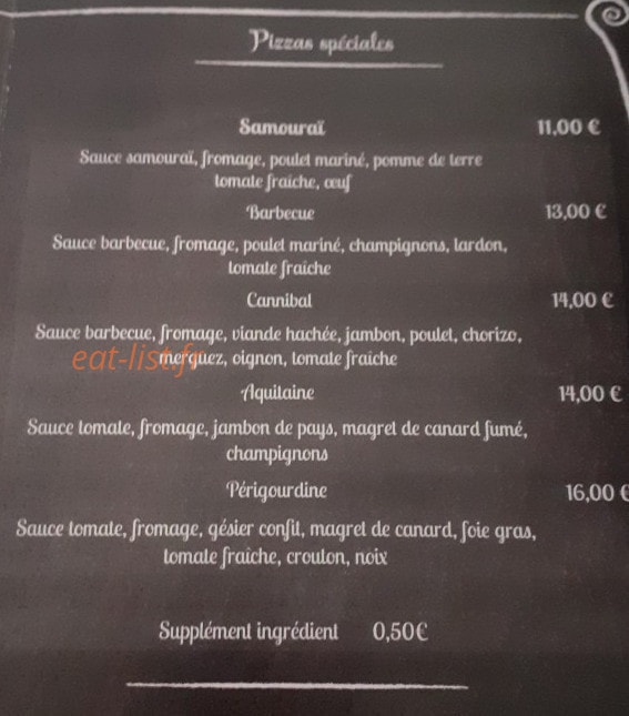 La Bonne Table — carte page 2