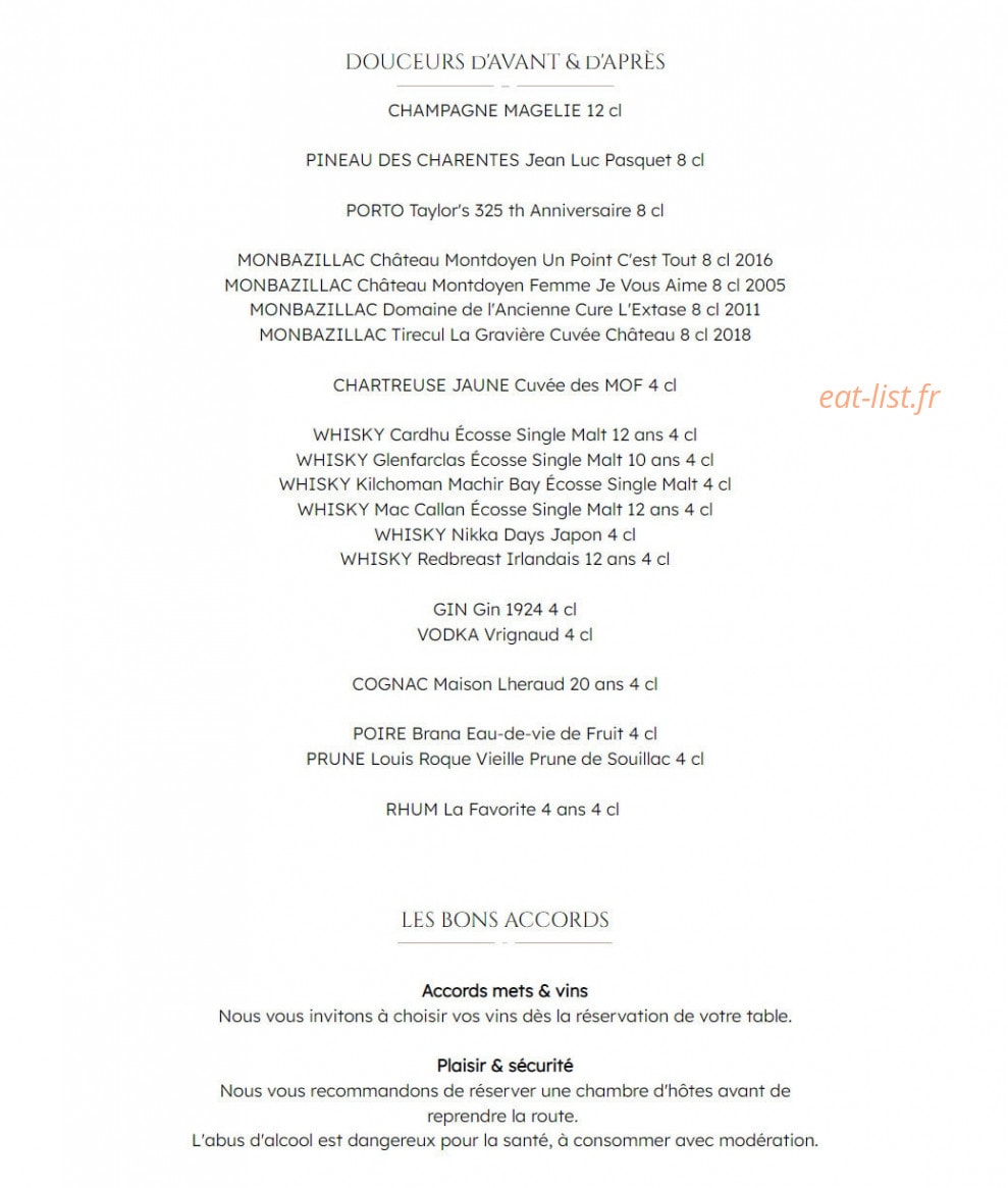 La Table du Domaine — carte page 13