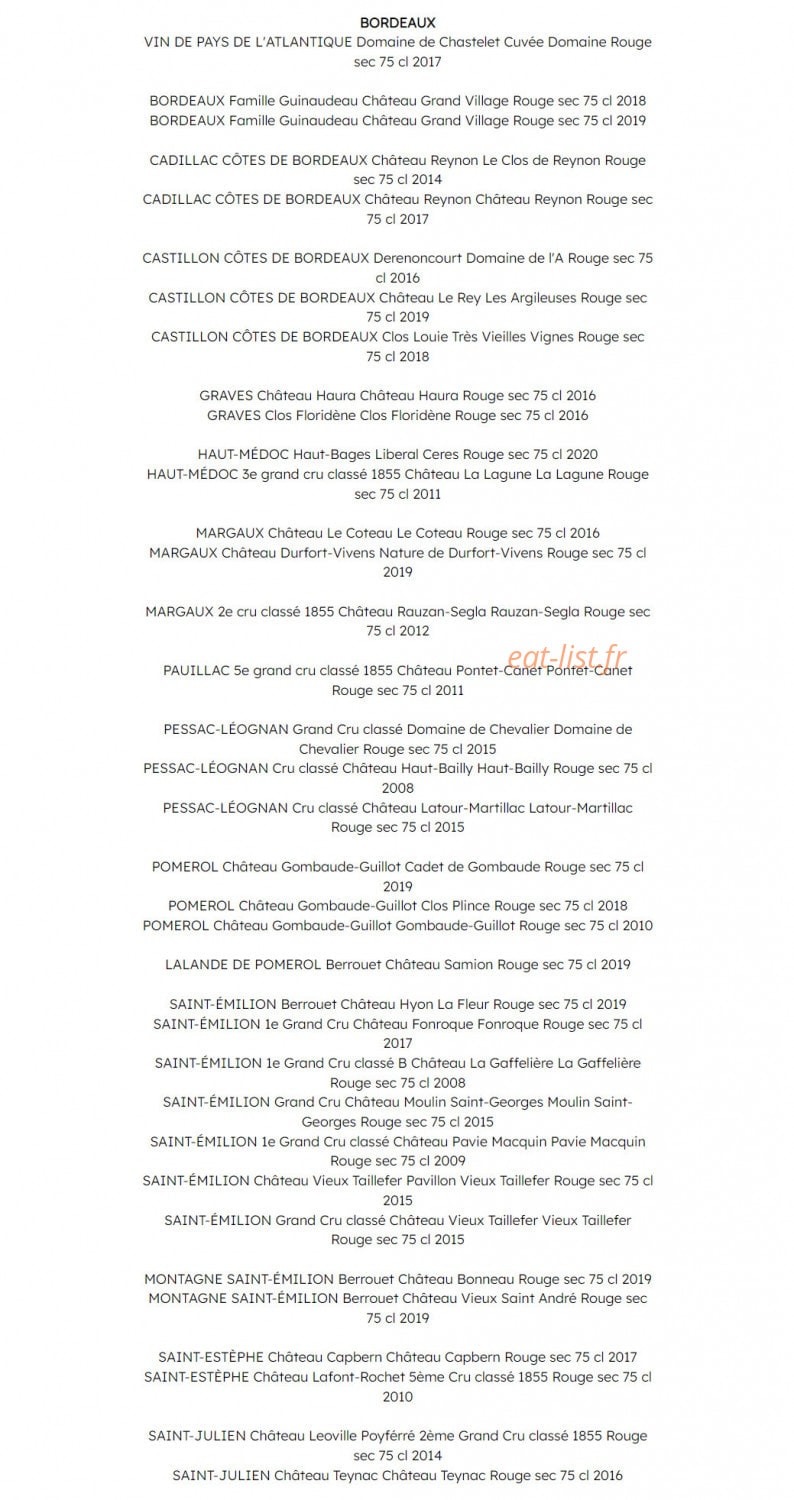 La Table du Domaine — carte page 8
