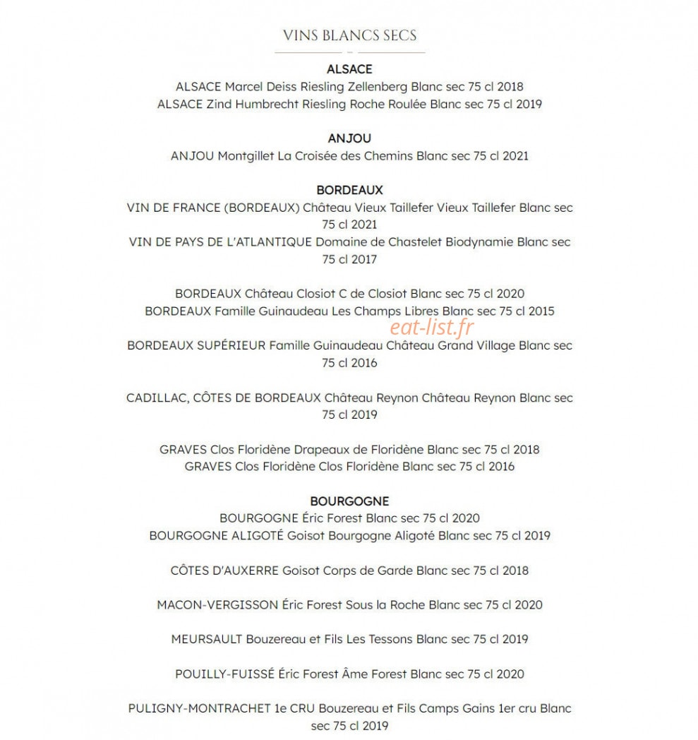 La Table du Domaine — carte page 5