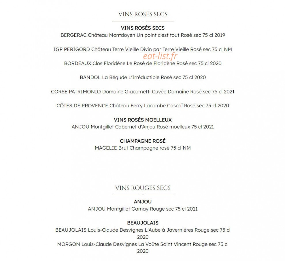 La Table du Domaine — carte page 7