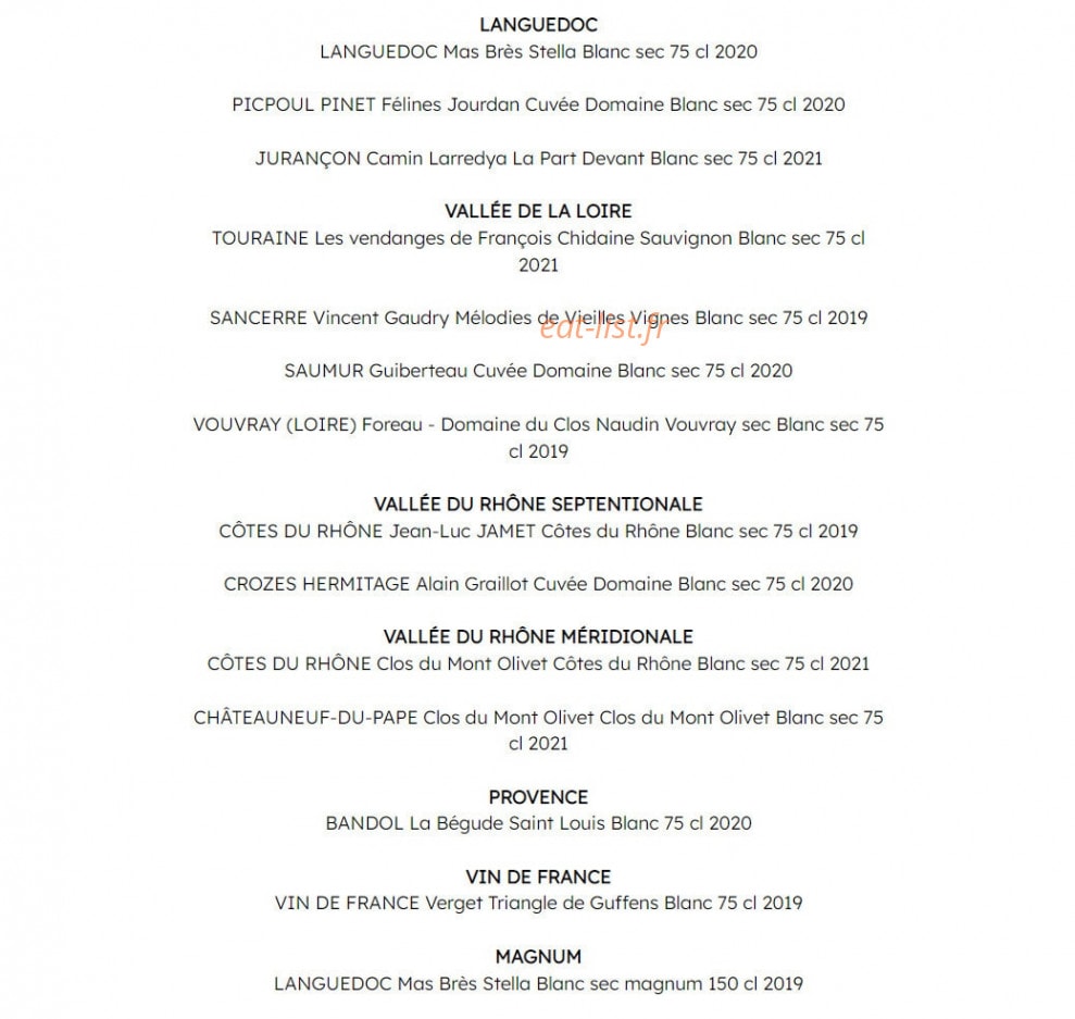 La Table du Domaine — carte page 6