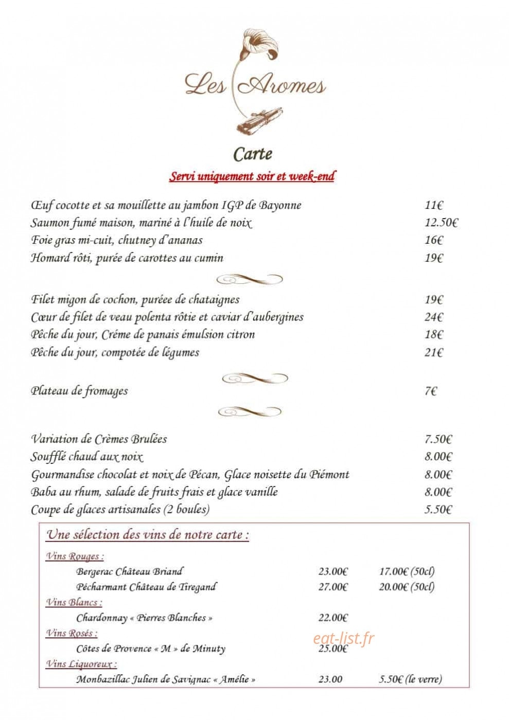 Les Aromes — carte page 2
