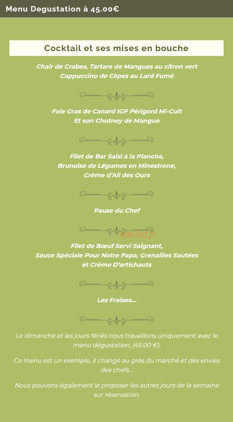 Hôtel de France — carte page 1