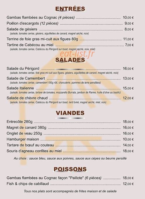 La Paillote de Saint Saud — carte page 2