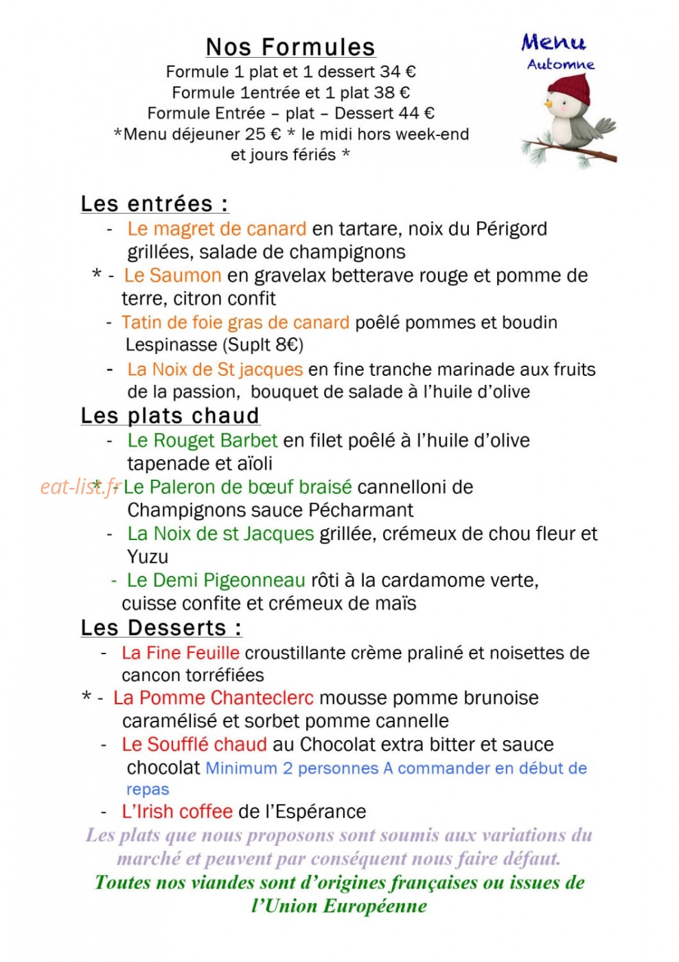L'Espérance — carte page 1