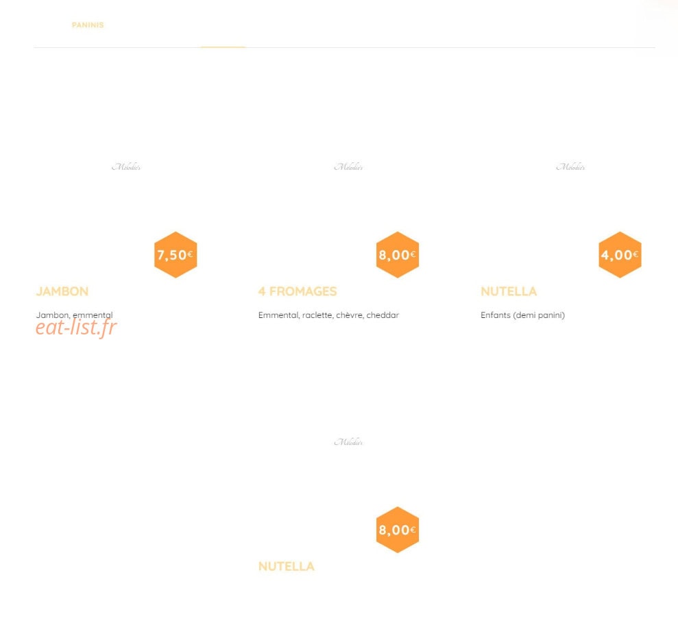 Mélodie’S — carte page 2