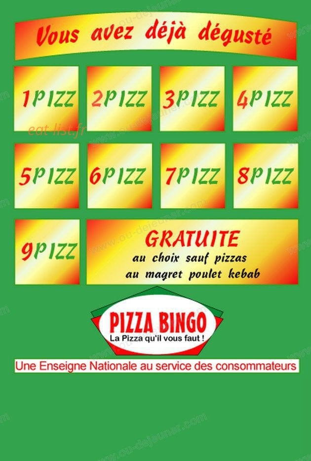 Pizza Bingo — carte page 6