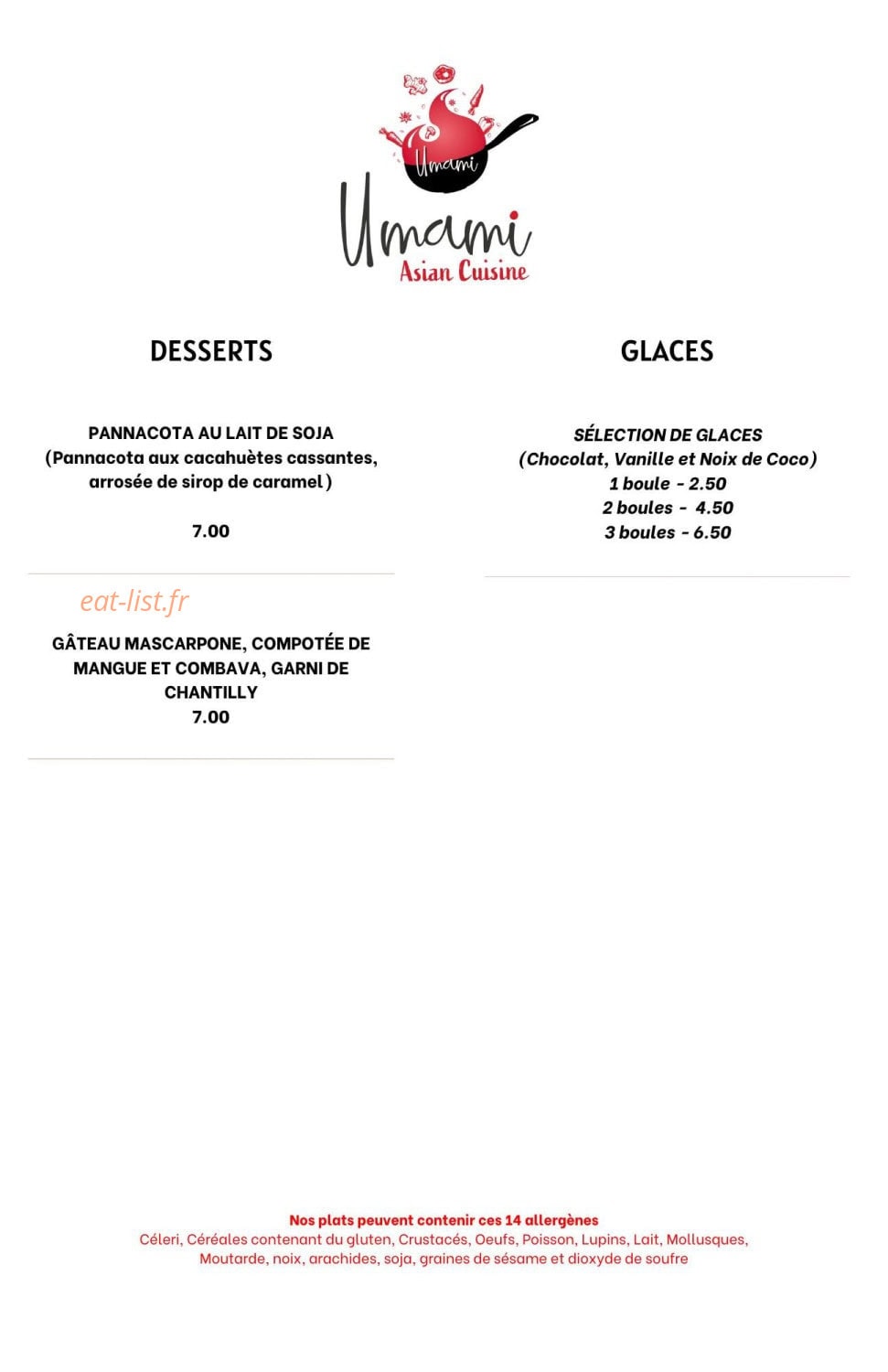 Umami — carte page 2