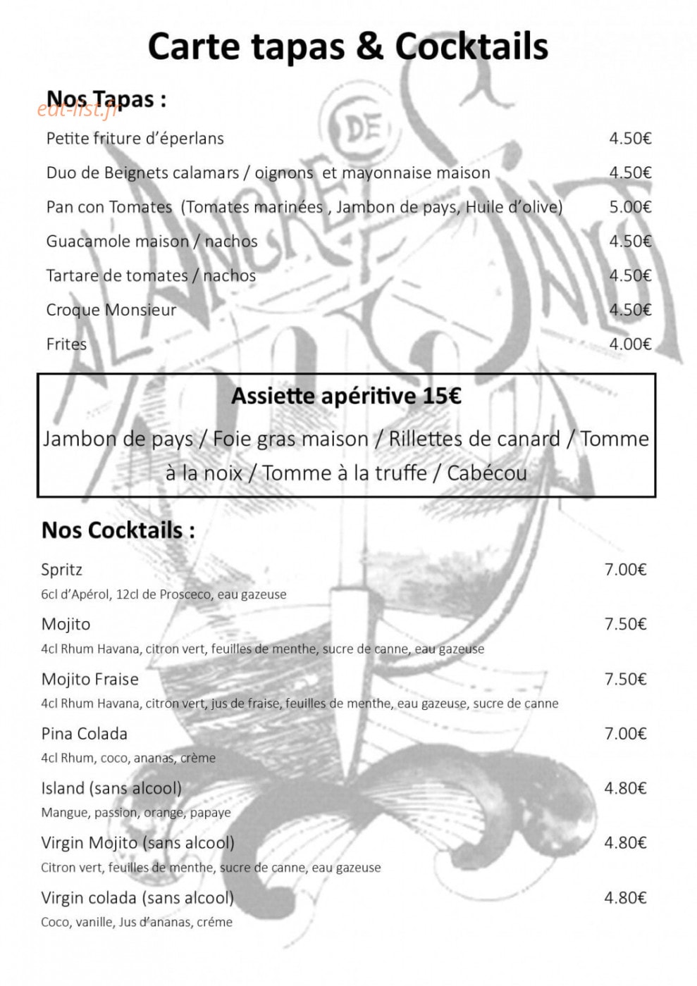 A l'Ancre de Salut — carte page 1