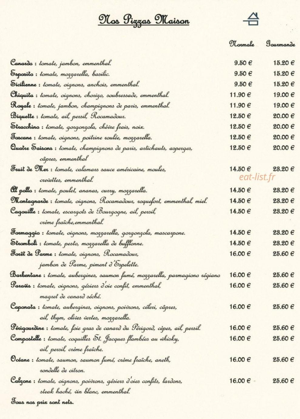 Le Chai — carte page 1