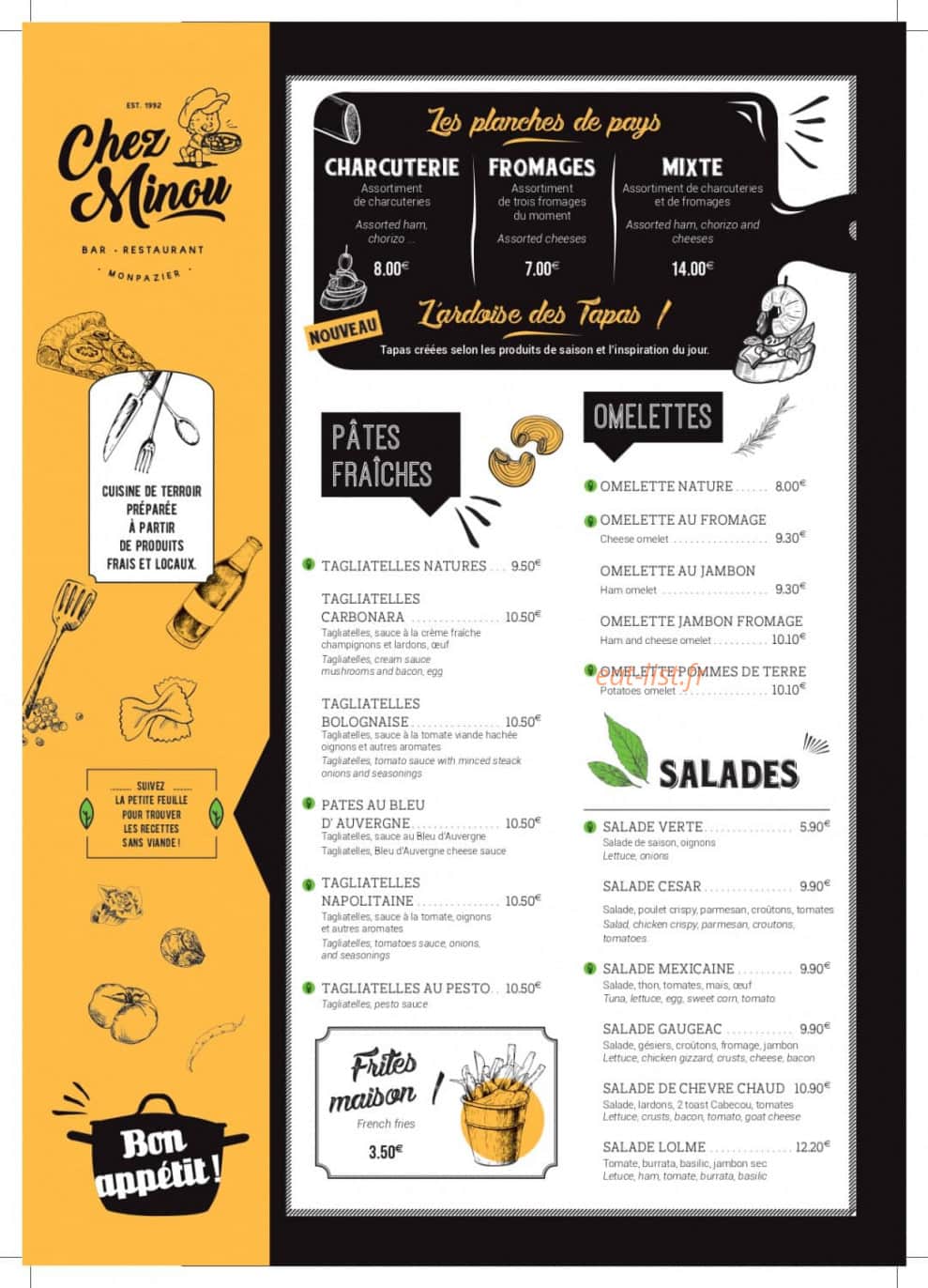 Chez Minou — carte page 1