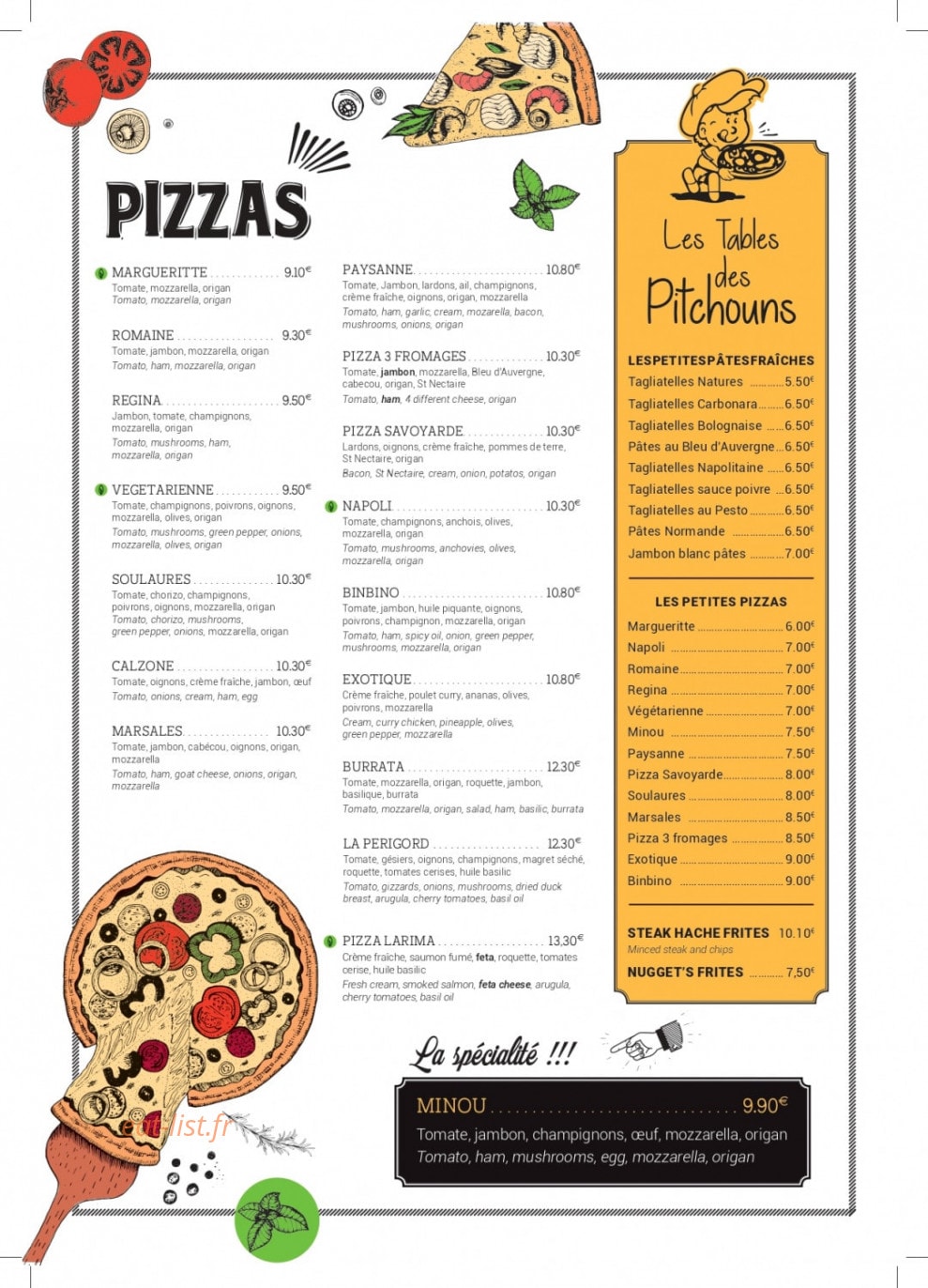 Chez Minou — carte page 2