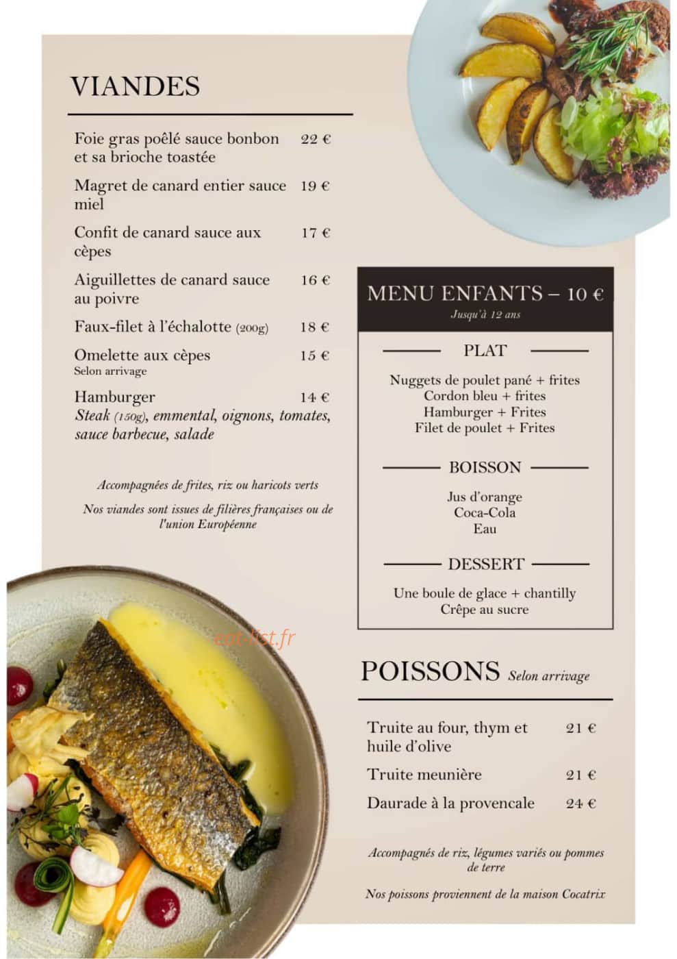 Aux Multiples Saveurs — carte page 3