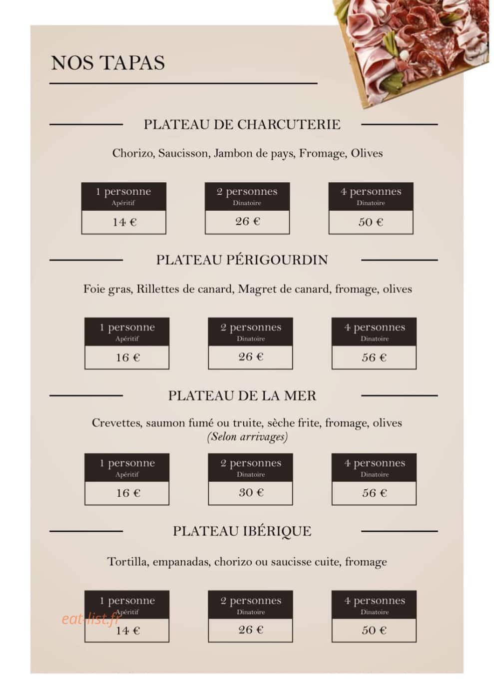 Aux Multiples Saveurs — carte page 9