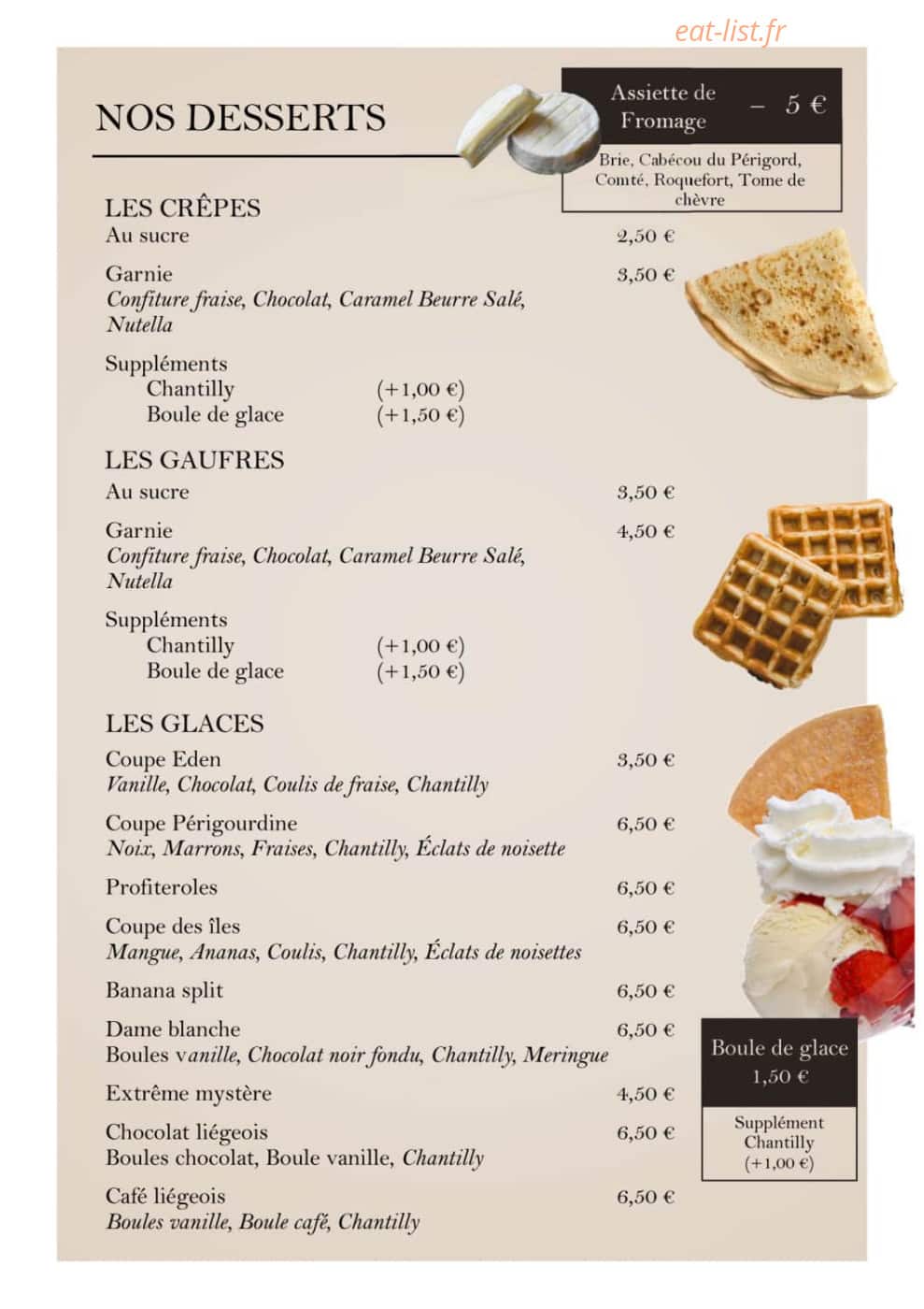Aux Multiples Saveurs — carte page 5