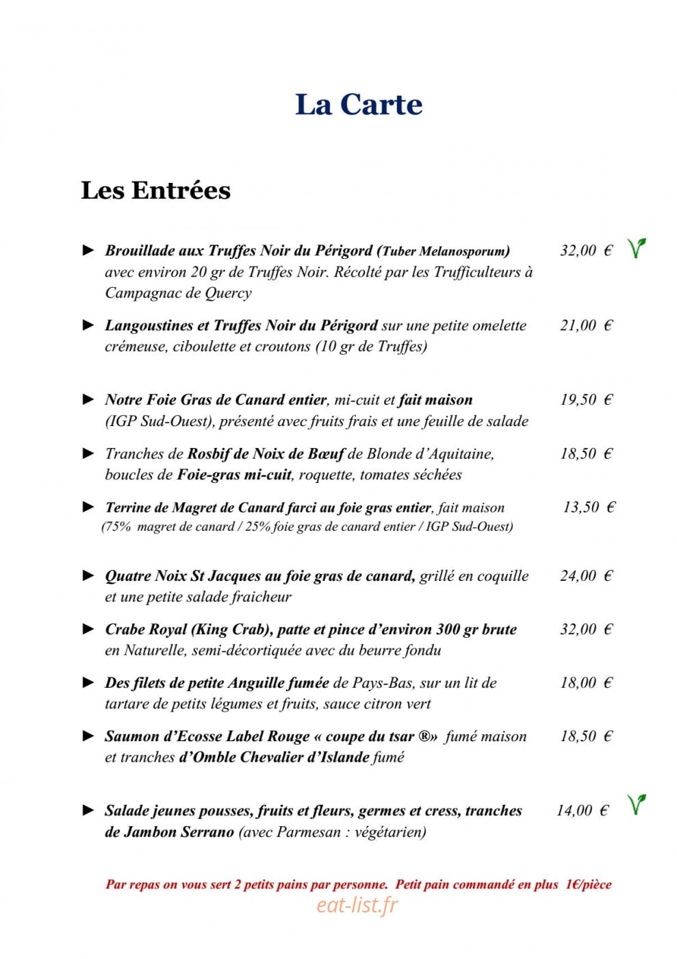 La Bastide — carte page 1