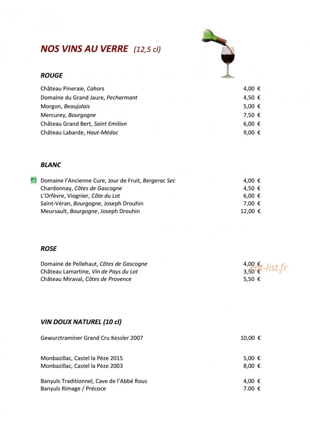 La Bastide — carte page 12