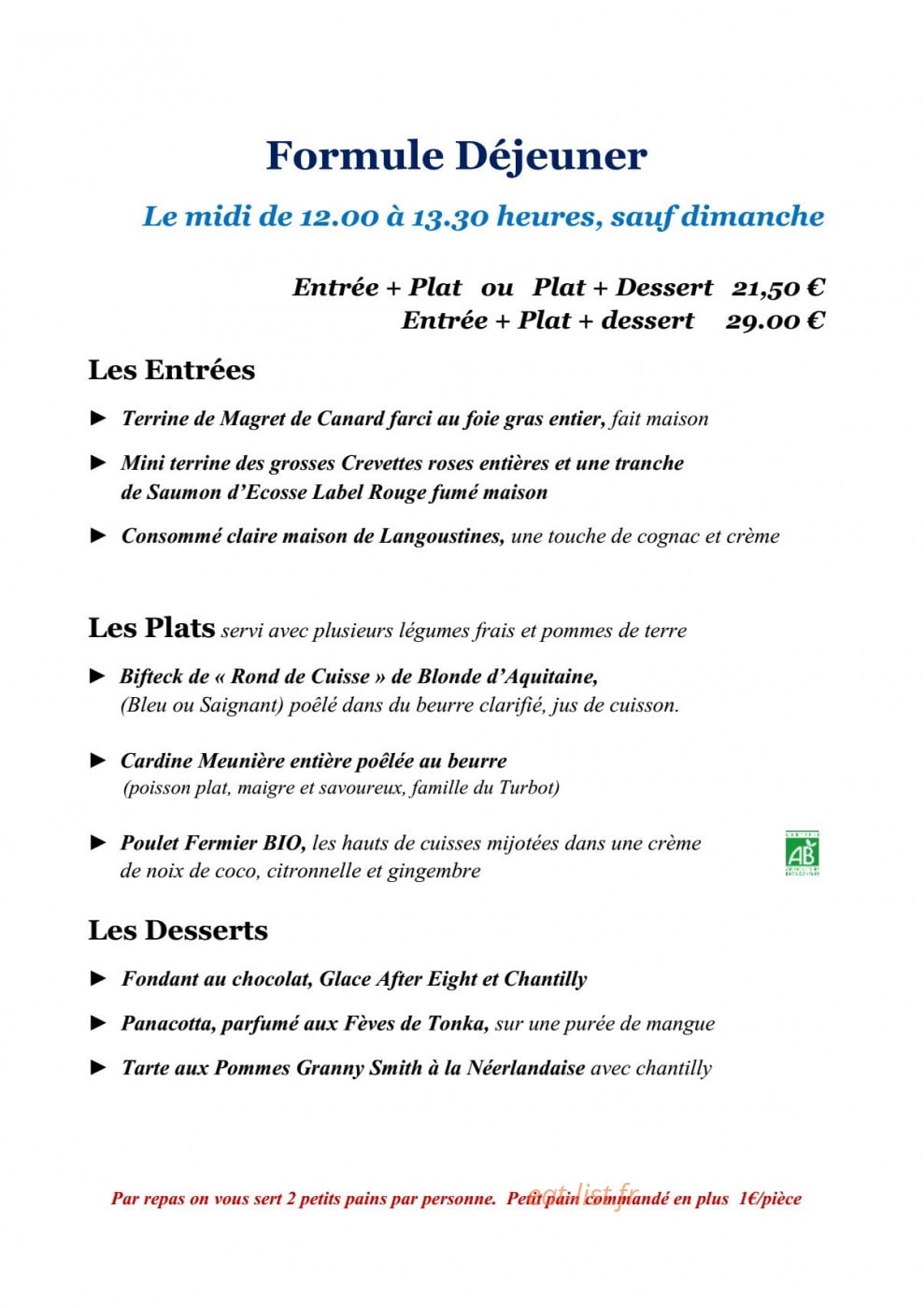 La Bastide — carte page 5