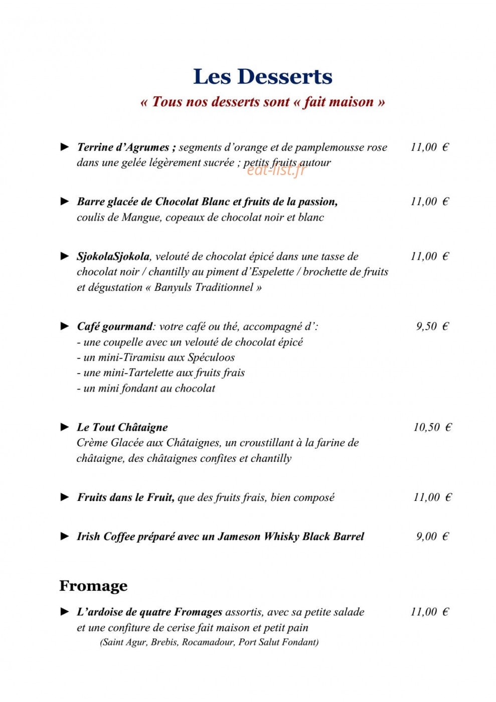 La Bastide — carte page 4