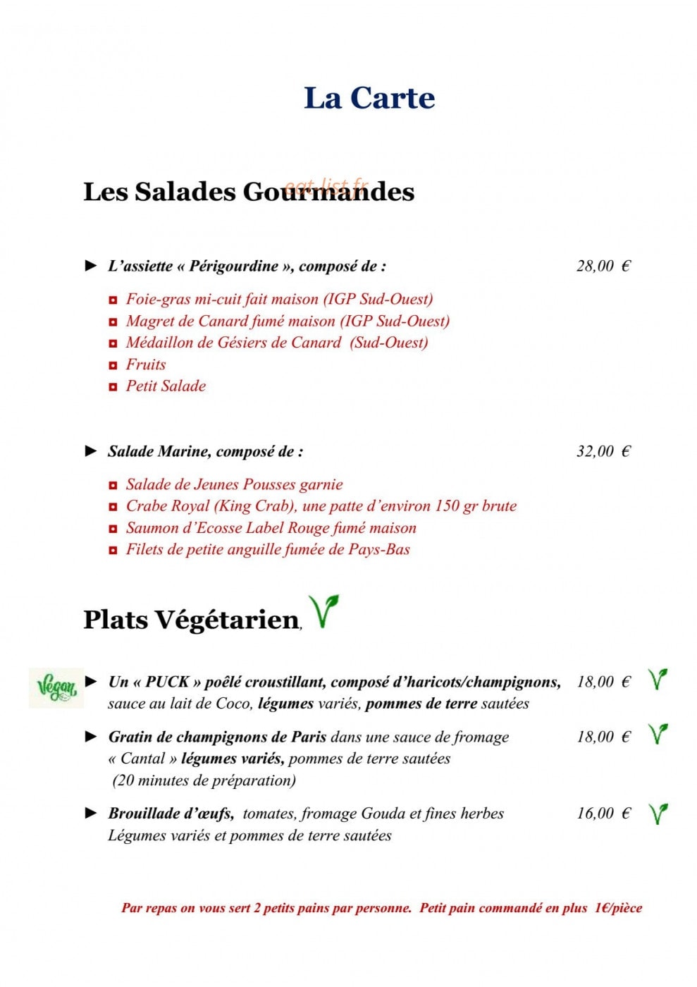 La Bastide — carte page 2