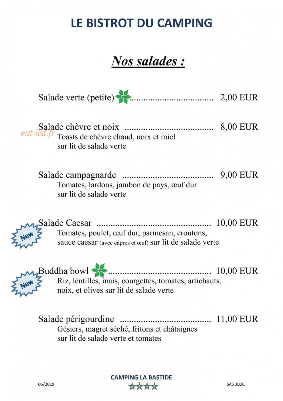 Le Bistrot du Camping — carte page 3