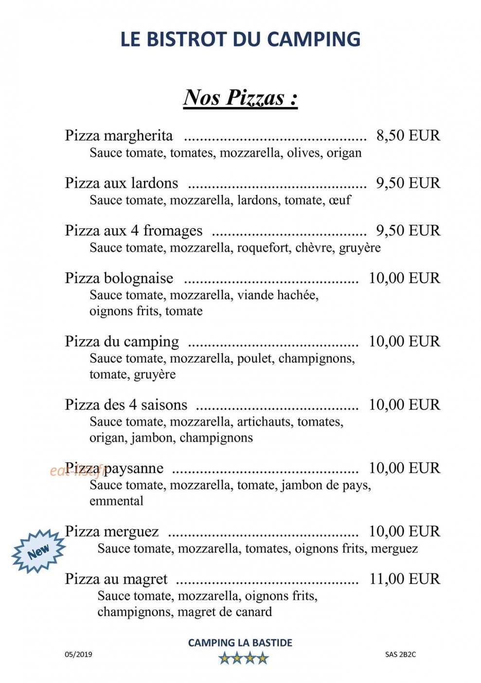 Le Bistrot du Camping — carte page 5