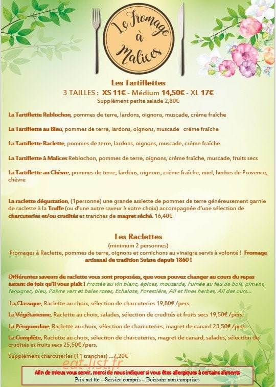 Le Fromage à Malices — carte page 3