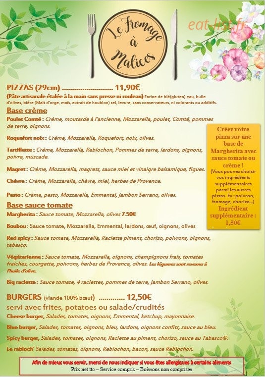 Le Fromage à Malices — carte page 4