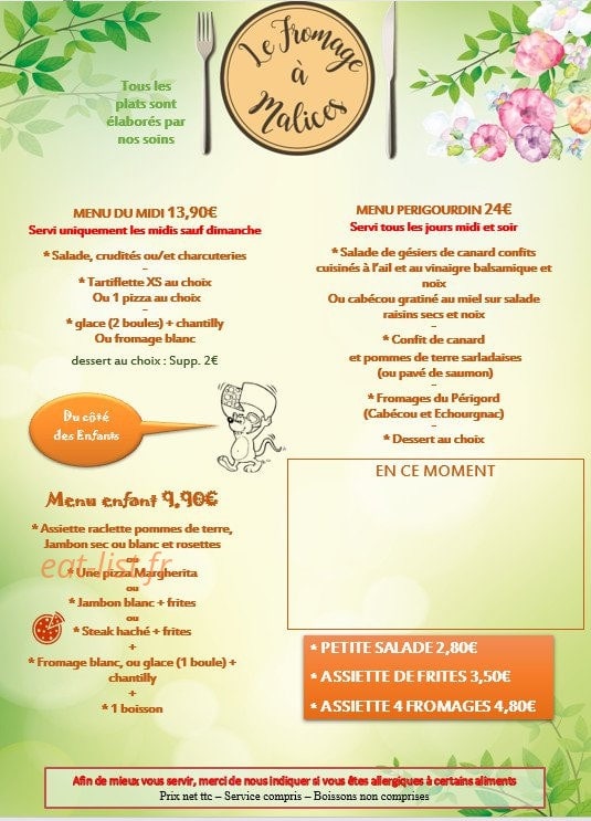 Le Fromage à Malices — carte page 2