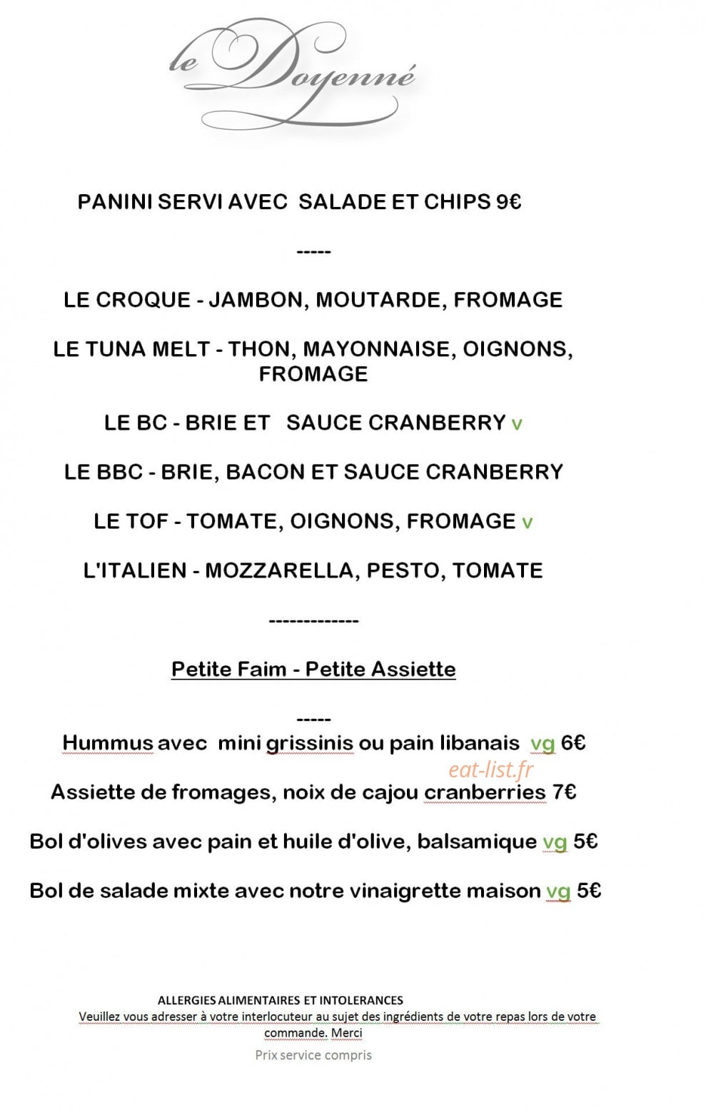 Le Doyenné — carte page 2