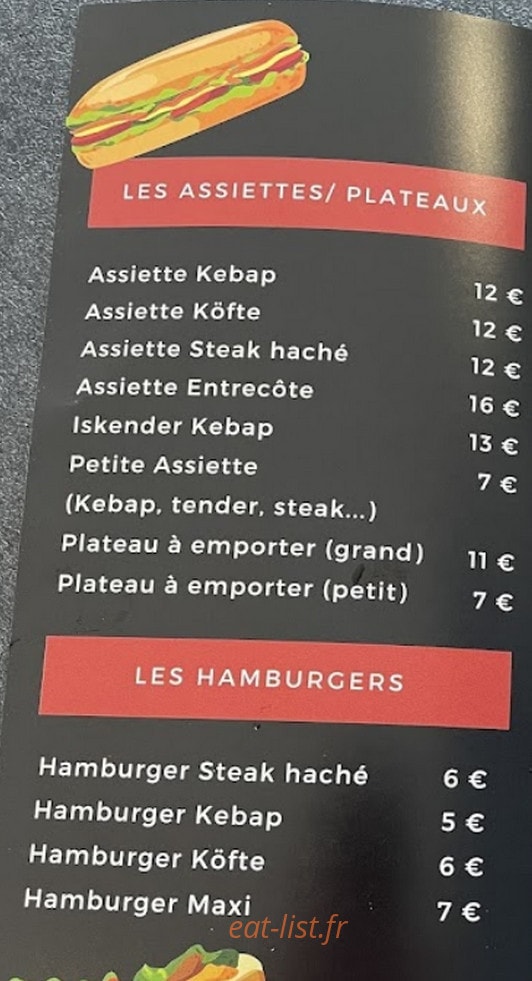 Vezere kebab — carte page 1