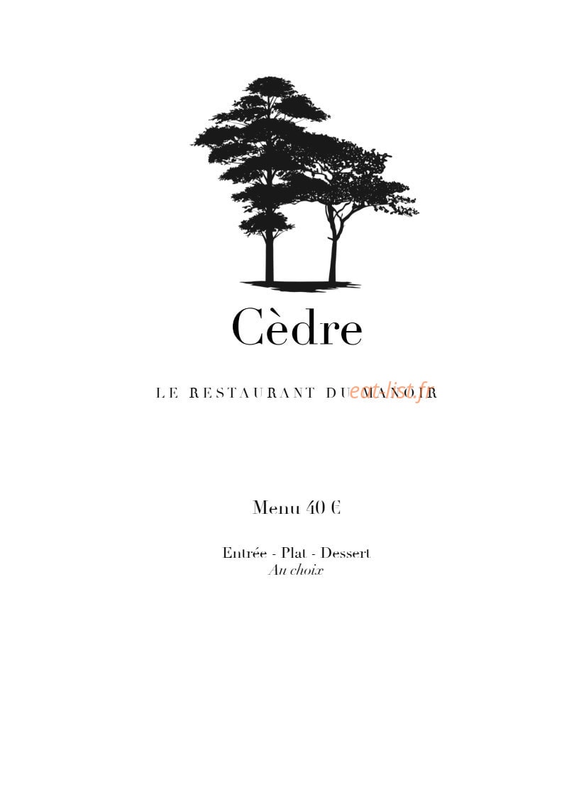 Le Manoir des Cèdres — carte page 1