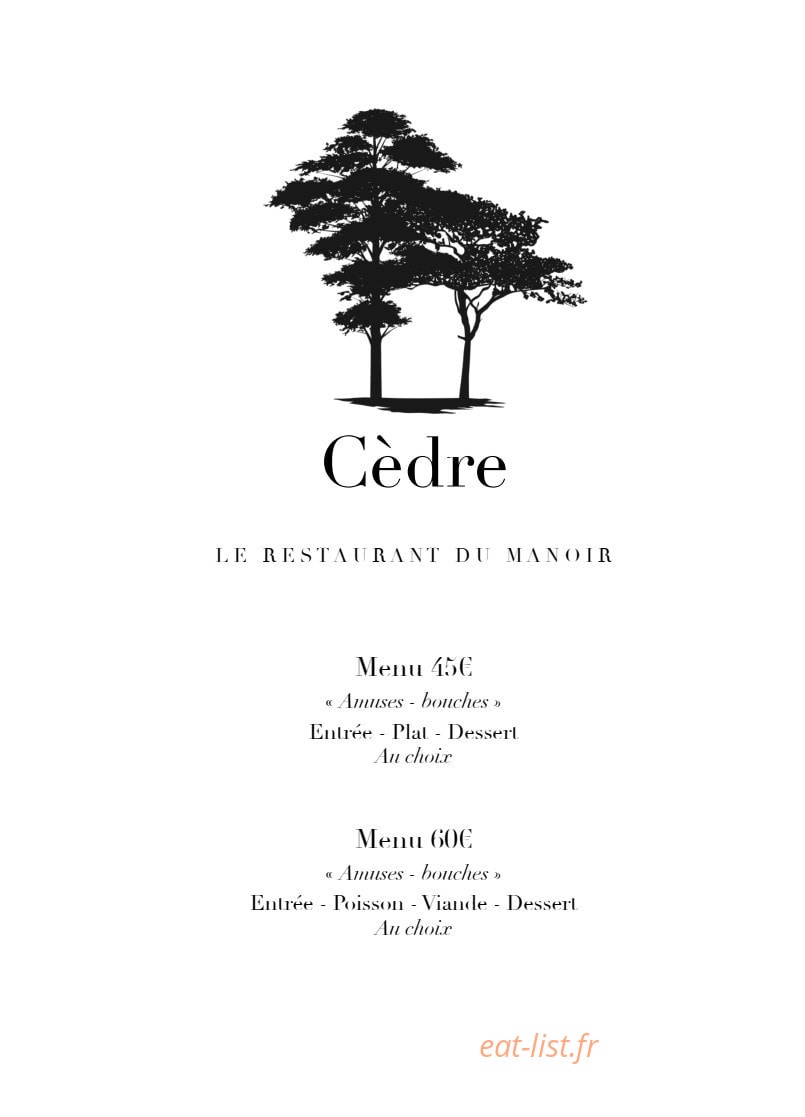 Le Manoir des Cèdres — carte page 4