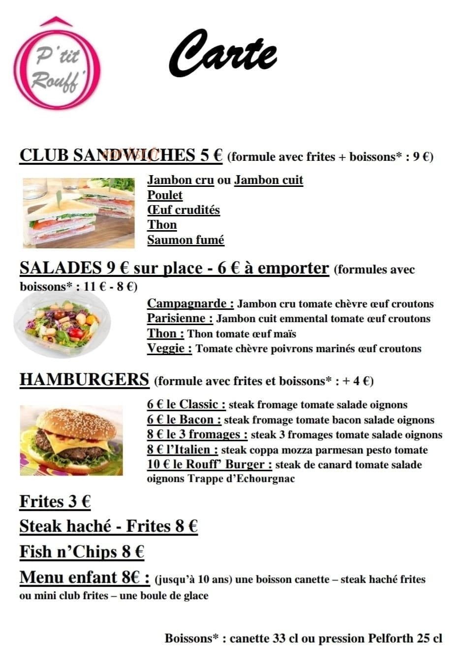 Ô P'tit Rouff' — carte page 1