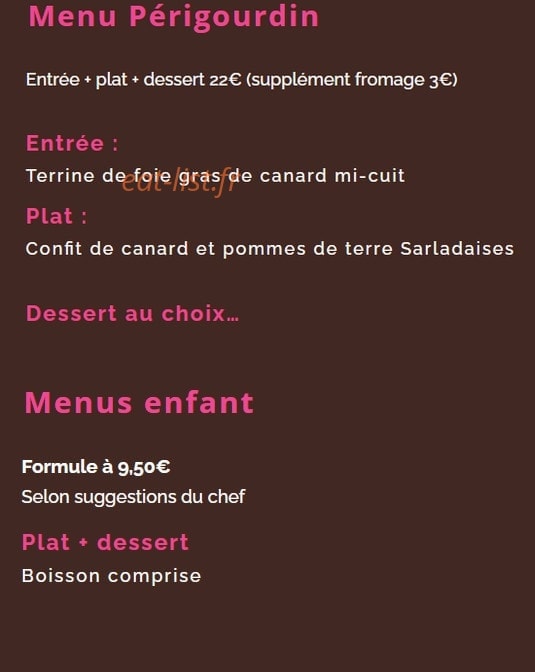 Auberge d'Imbès — carte page 2