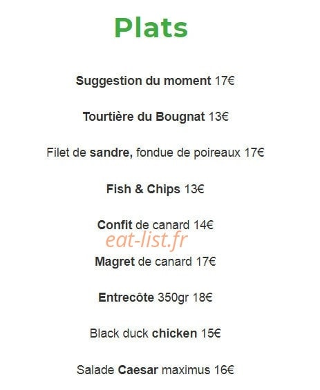 The black duck — carte page 2