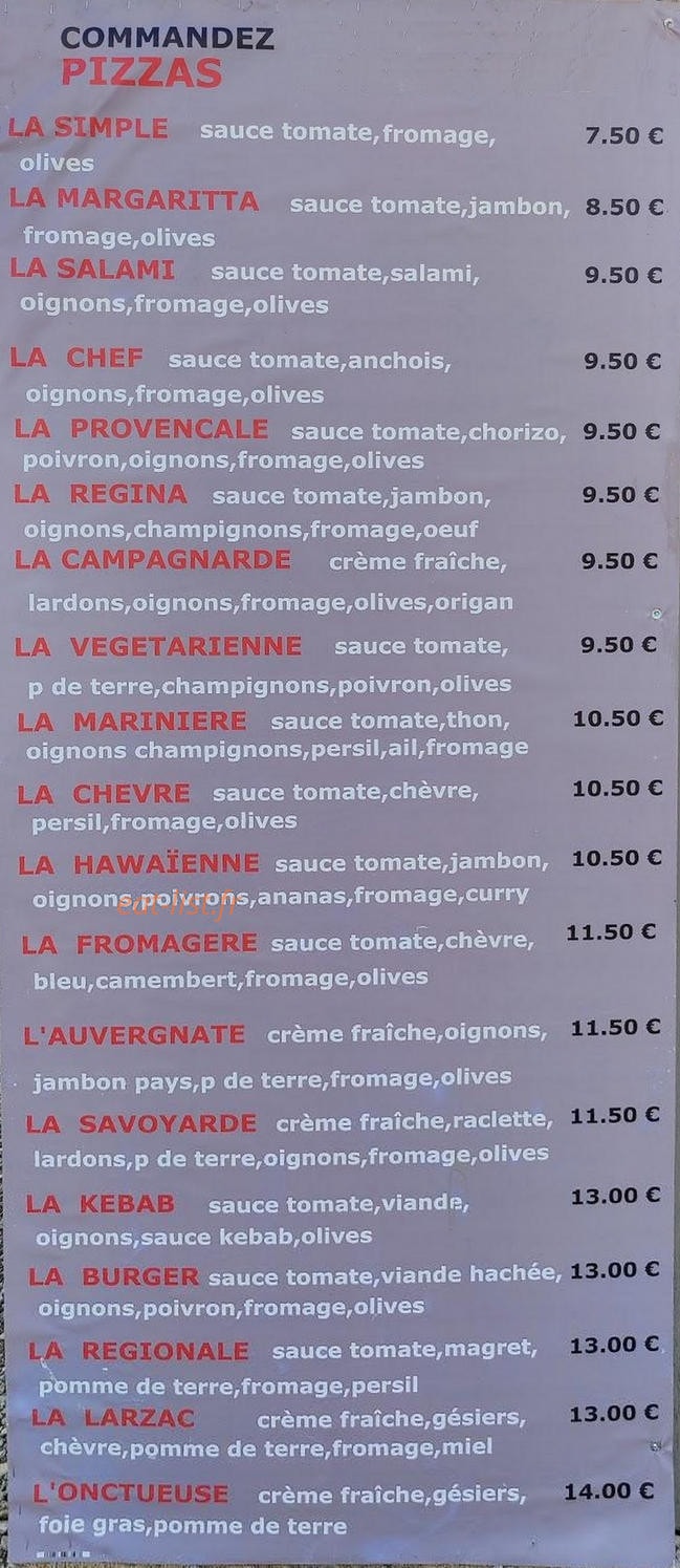 Chez Gigi — carte page 1
