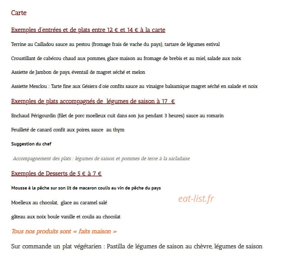 Chez Mémé Louise — carte page 2