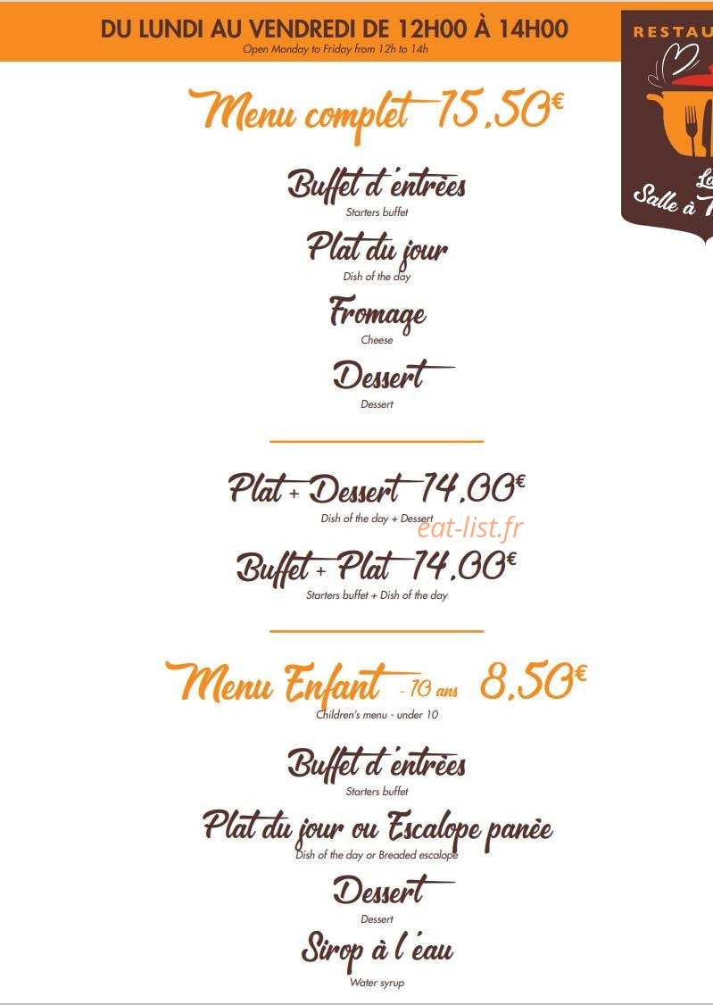 La Salle à Manger — carte page 1