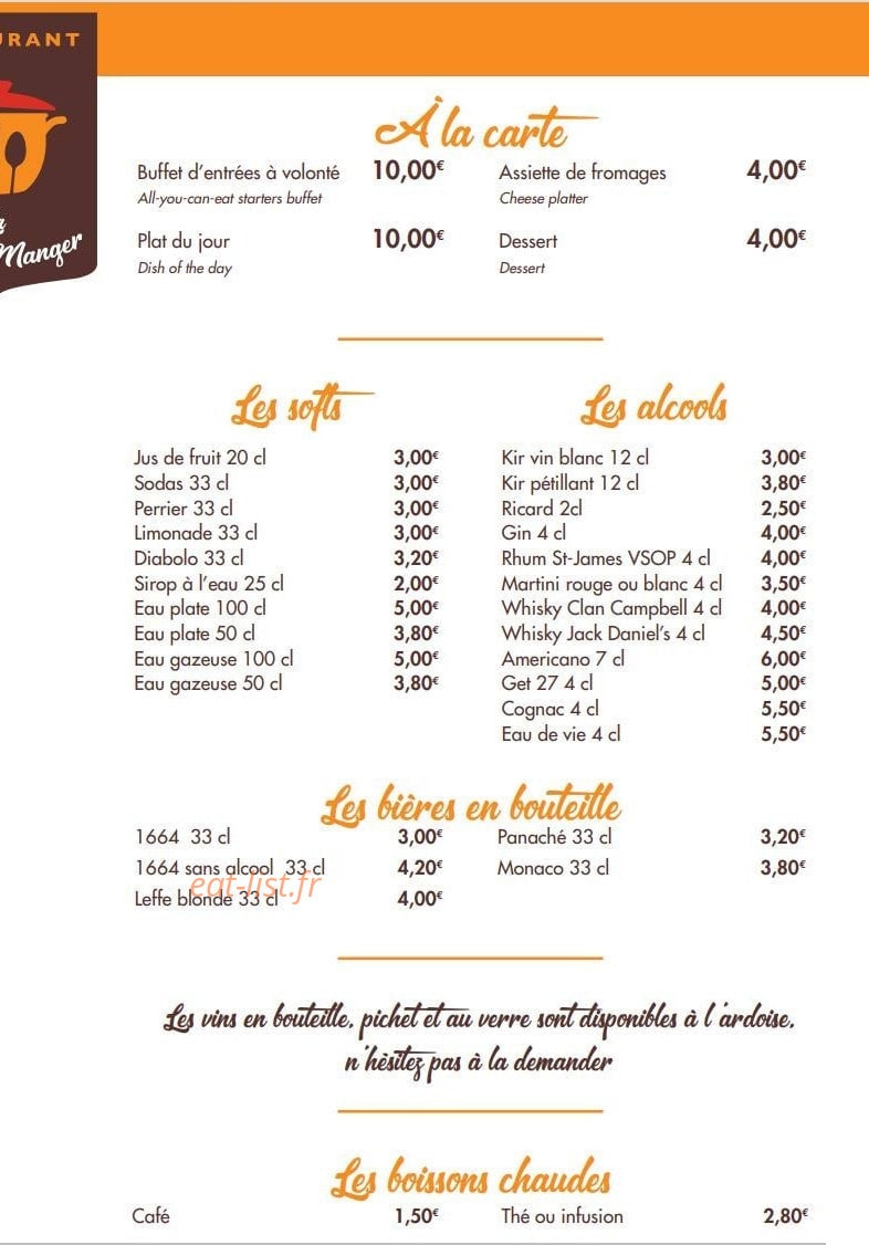 La Salle à Manger — carte page 2