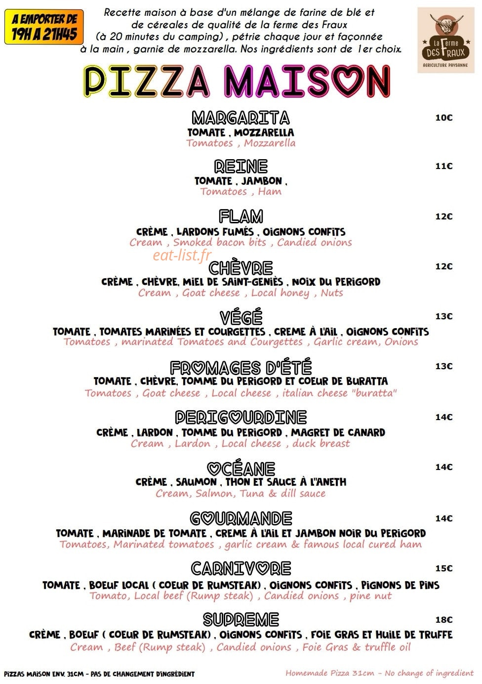 Le bistro — carte page 2