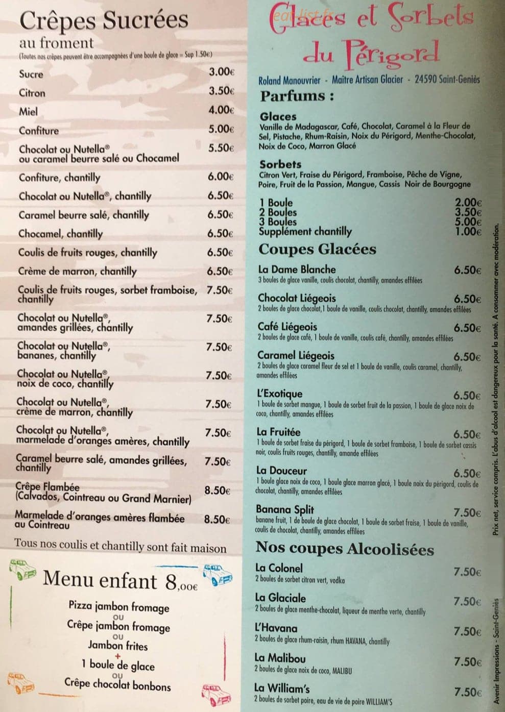 Café de la Place — carte page 4
