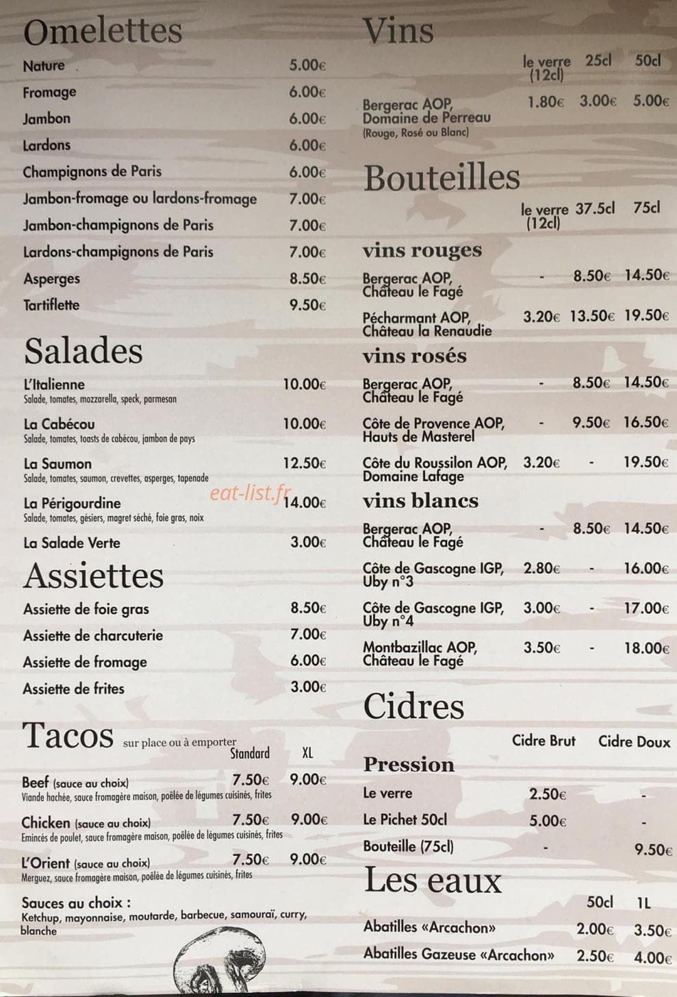 Café de la Place — carte page 3