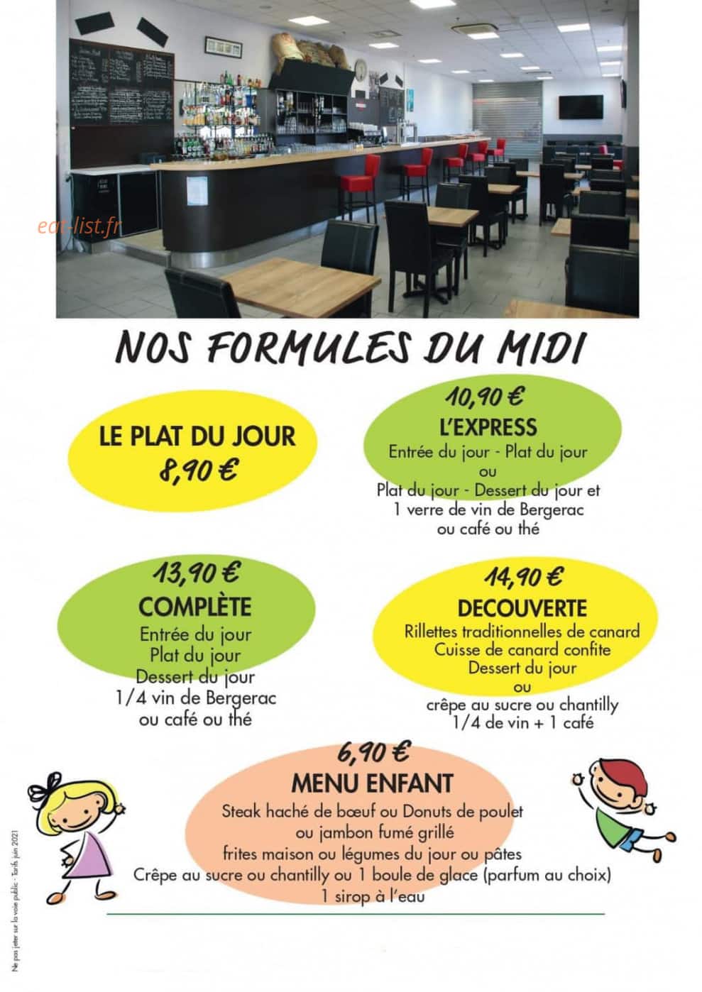 Brasserie des Chaumes — carte page 1