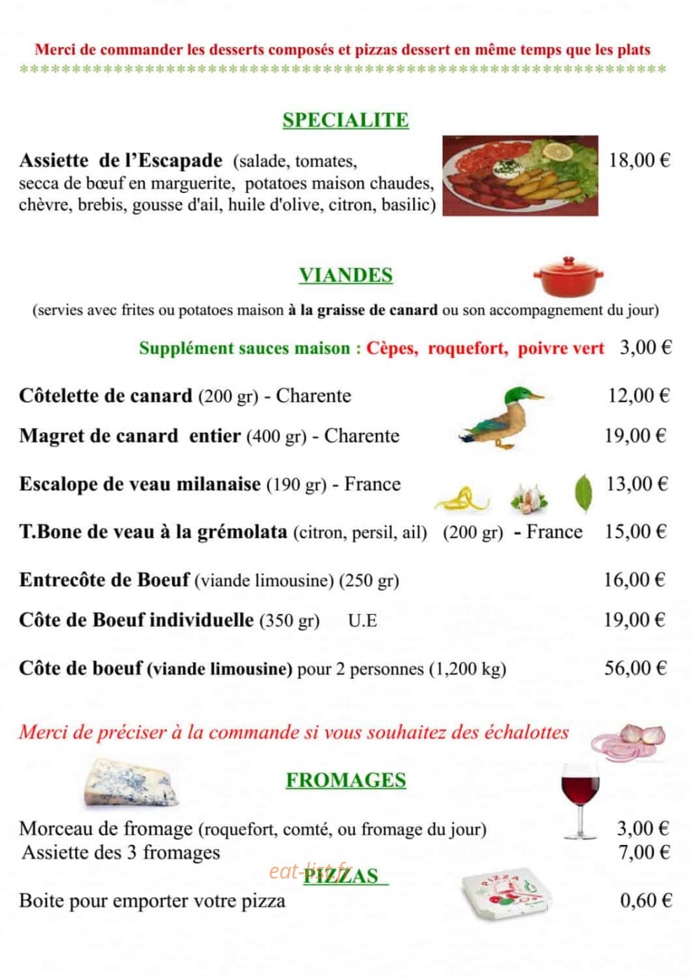 L'escapade gourmande — carte page 4