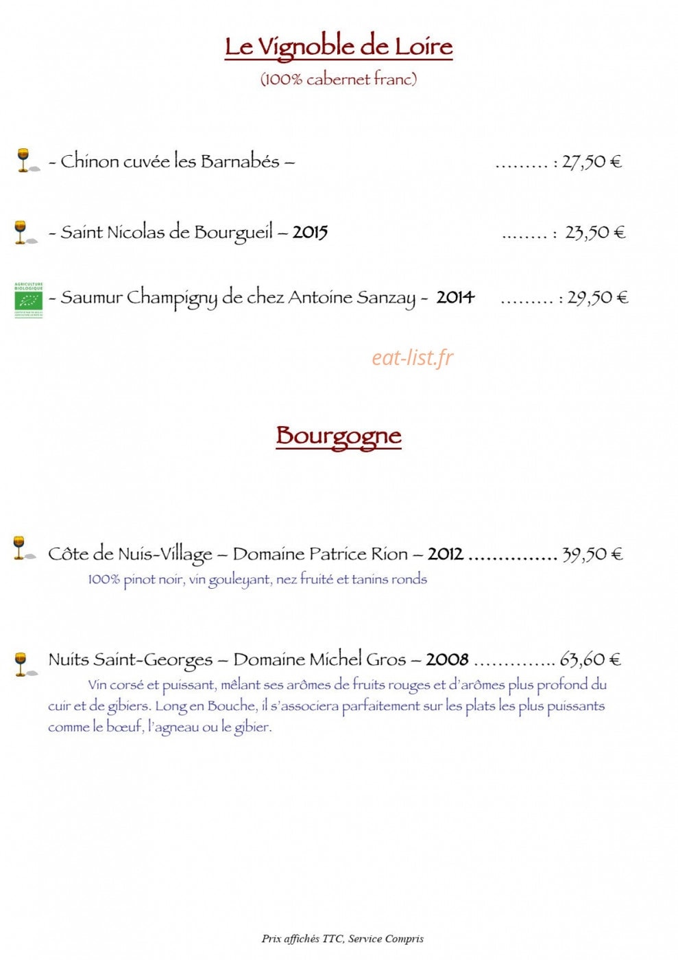 Le Chabrot — carte page 10