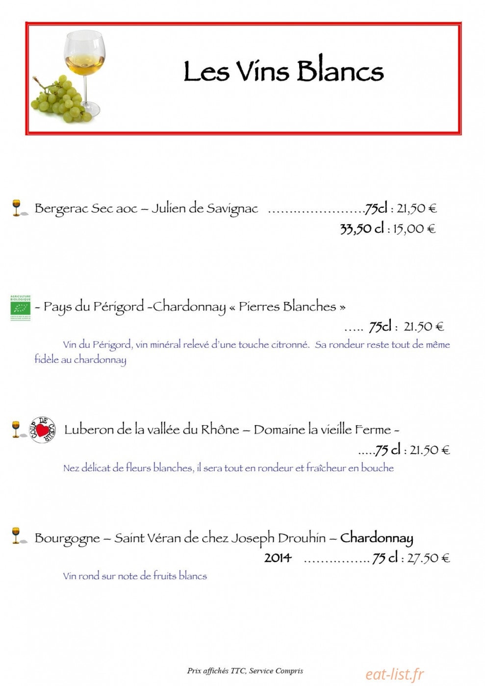 Le Chabrot — carte page 12