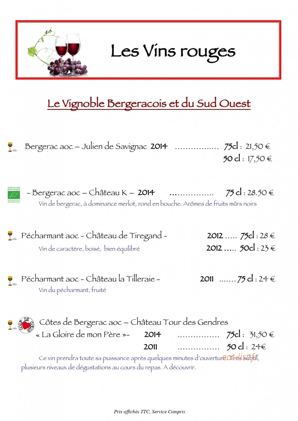 Le Chabrot — carte page 8